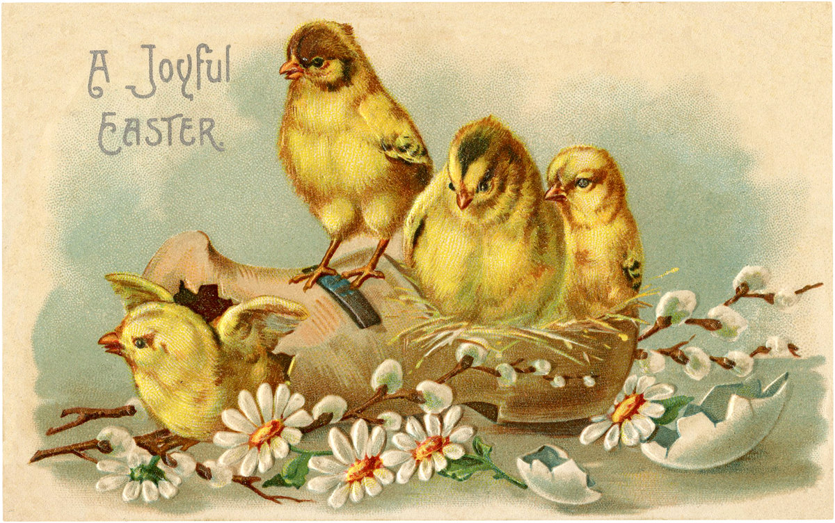 Vintage-Joyful-Easter-Chicks-Image-GraphicsFairy.jpg